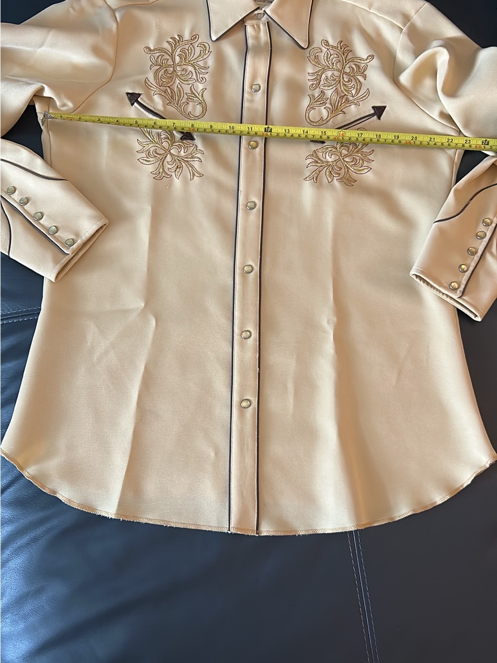 H Bar C Ranchwear Vintage Western Pearl Button Shirt Size 16.5 Mens - Picture 14 of 16